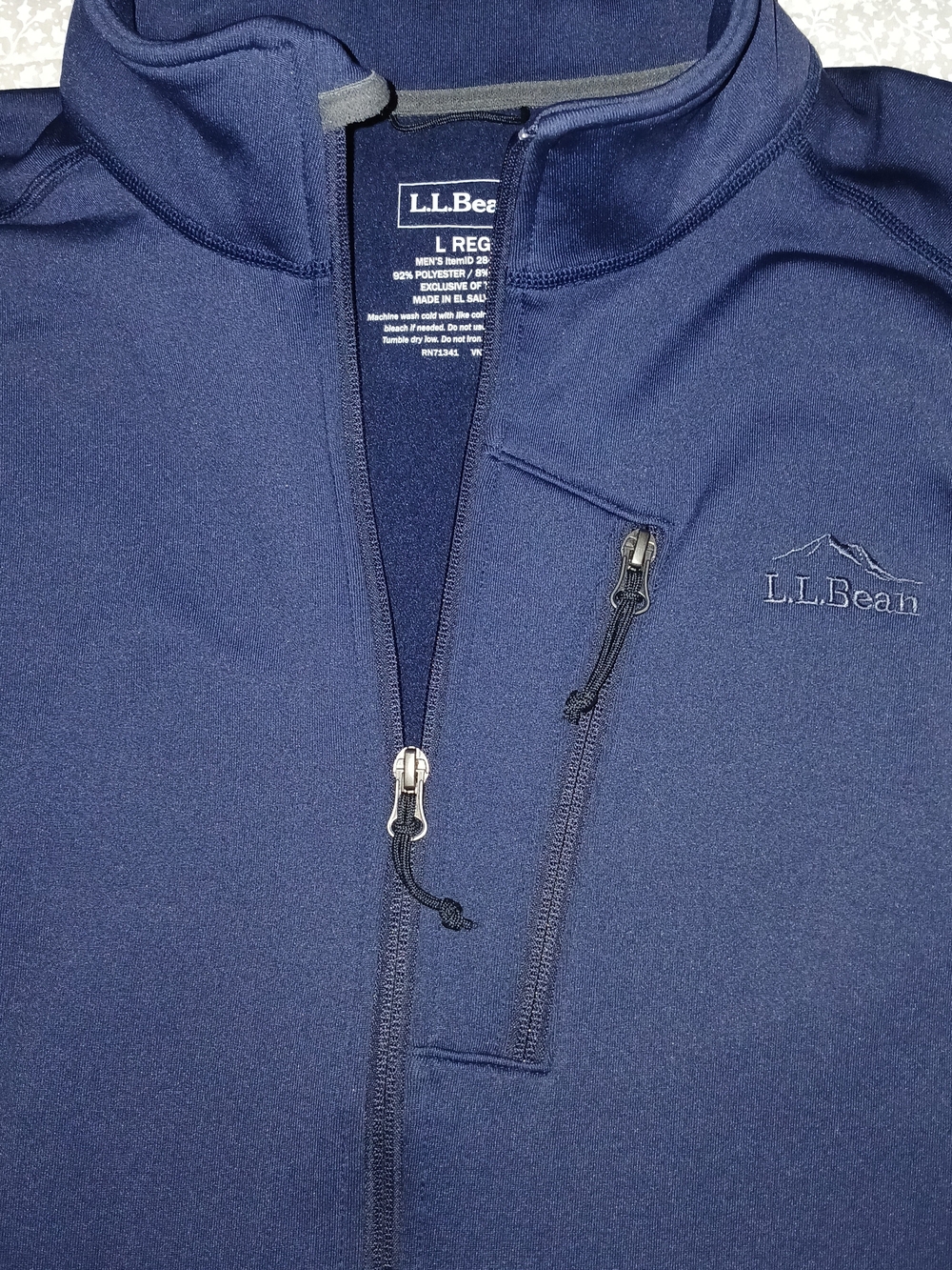 L.L. Bean Mens Softshell Full Zip Pocketed Golf Vest In Navy